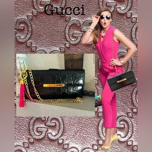 GUCCI Ssima GG Logo Leather Long Bifold Wallet and converter